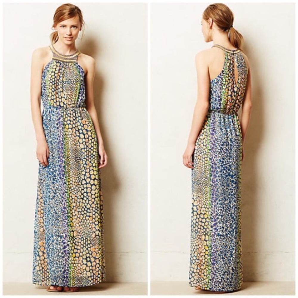 *DONATING SOON* NWOT Anthro Beaded Maxi Dress